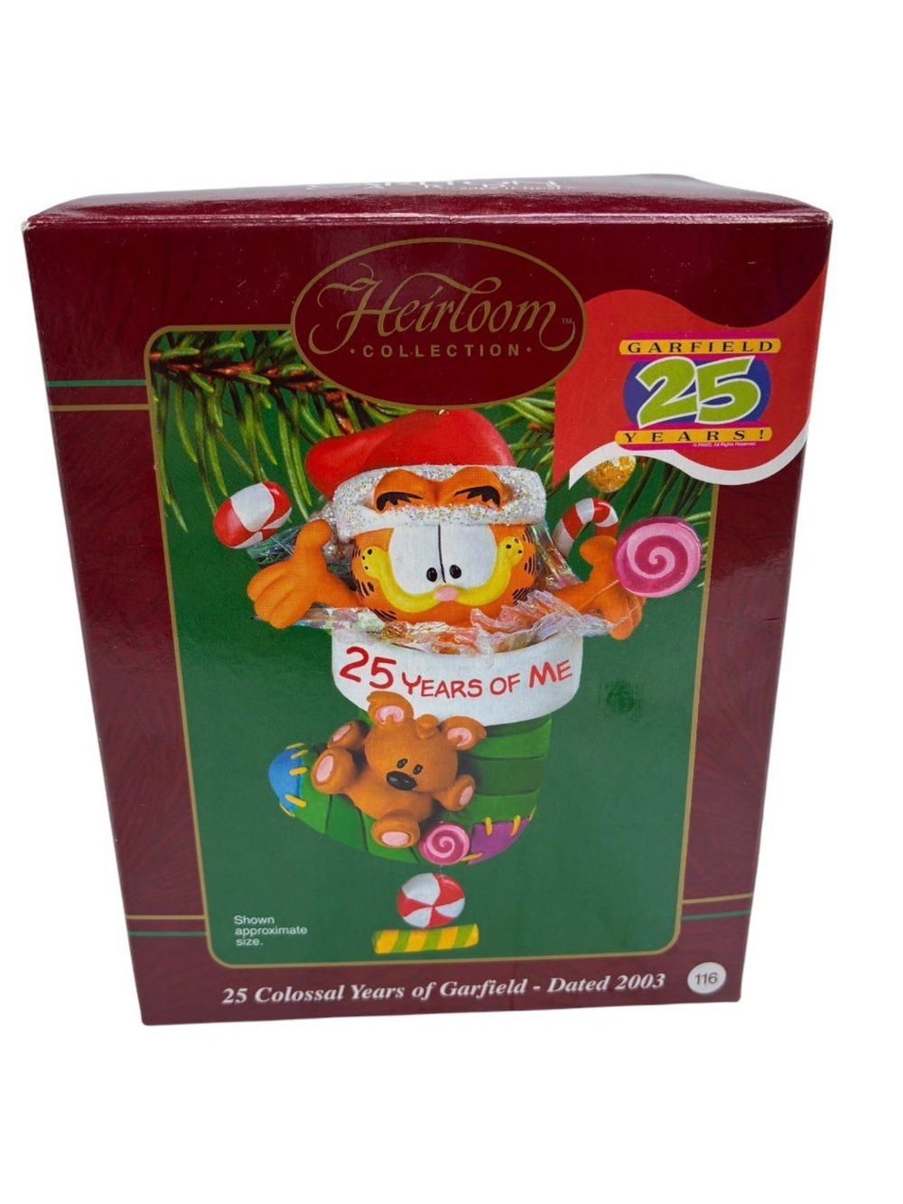 Garfield Stocking Ornament Carlton Cards 25 Colossal Years of Me 2003